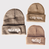 Matching Knit Hats- Little Man- Tan: Youth Size