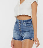KanCan Button-Up Medium Wash Denim Shorts - KC7158M