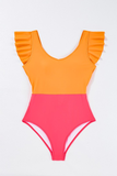 Ruffle Knotted Backless One Piece Swimsuit