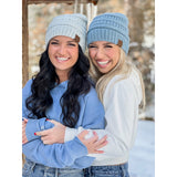 Mixed Soft Yarn Beanie: Lt. Grey Mix