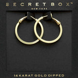 SECRET BOX_14K Gold Dipped Metal Hoop Earrings
: Gold