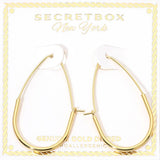 Secret Box Gold Dipped Elongated Oval Hoop Earrings