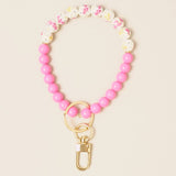 Ceramics Beaded Bracelet Key Chain: Yellow