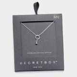 Secret Box 14K White Gold Dipped Geometric Pendant Necklace