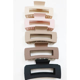 Neutral Color Matte Cut Out Rectangle Hair Claw