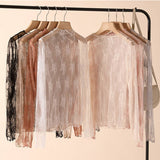 Long Sleeve Lace Blouse: White