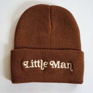 Matching Knit Hats- Little Man- Dark Brown: Toddler Size