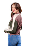Women's Long Sleeve Half Zip Colorblock Top 