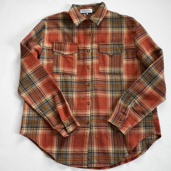 ADULT Lightweight Rust Flannel