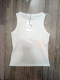 Casual Round Neck Tank - White