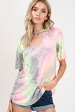 Tie Dye Choker Neck Top