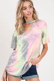 Tie Dye Choker Neck Top