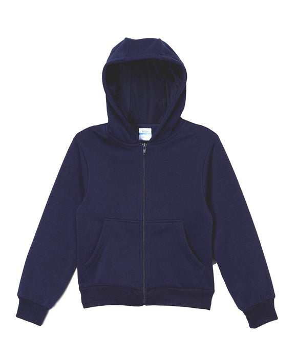 Kid's Navy Hooded Zip-up Sweatshirt