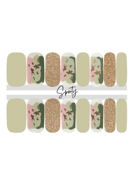 Sage & Gold Nail Wraps