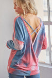 Tie Dye Cross Open Back Top