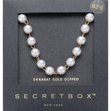 Secret Box 14K Gold Dipped Pearl Station Necklace