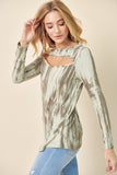 Tie Dye Front Hole Accent Top