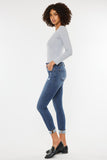KanCan Mid Rise Back Dart Cropped Skinny Jeans