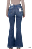 Zenana Mid-Rise Distressed Button Fly Flare Jeans