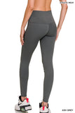 Athletic Knee Cut Out High Waisted Leggings - Gray