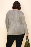 Curvy Tie Dye Top - Grey