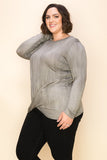 Curvy Tie Dye Top - Grey