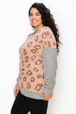 Curvy Animal Print Oversize Top - Rust