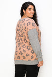 Curvy Animal Print Oversize Top - Rust