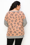 Curvy Animal Print Oversize Top - Rust