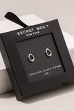 Tear Drop CZ Stud Earrings - Silver