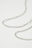 Set of Three Different Chain Necklace - Silver