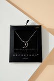 Crescent Charm with CZ Embed Necklace - Silver