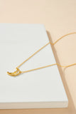 Crescent Charm with CZ Embed Necklace - Gold