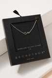 Key CZ Secret Box Gold Dip Necklace - Silver