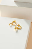Star and Crescent Pave Charm Mini Hoops - Gold