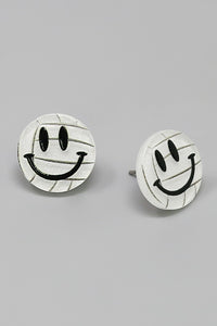 Volleyball Smiley Face Acrylic Stud Earrings