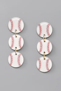 Baseball Theme Acrylic Earrings
