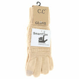 Solid Cable Knit CC Women's Gloves: Peanut