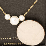 Secret Box Gold Dipped Chain Genuine Pearl Charm Necklace: GD