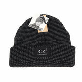 Reflective Solid Unisex C.C Beanie: Black