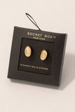 Secret Box Gold Dipped Oval Bead Stud Earrings: GD