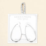 Secret Box Genuine Silver Dipped Elongated Oval Hoop Earrings