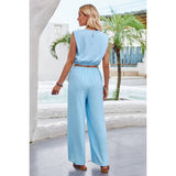 Two Piece Sleeveless Wide Leg Set