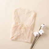 Long Sleeve Lace Blouse: Apricot