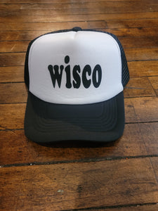 "Wisco" Black Trucker Hat