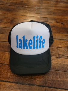 "Lake Life" Black Trucker Hat