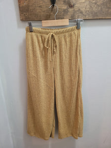 Girl's Ribbed Pants - Mustard