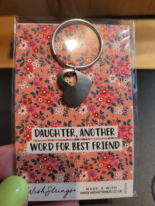 "Daughter, Best Friend" Heart Keychain - Wish Strings