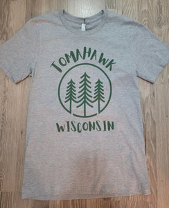 Tomahawk Wisconsin Graphic Tee - Gray