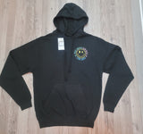 Adult "Boat Waves Sun Rays" Graphic Hoodie - Black